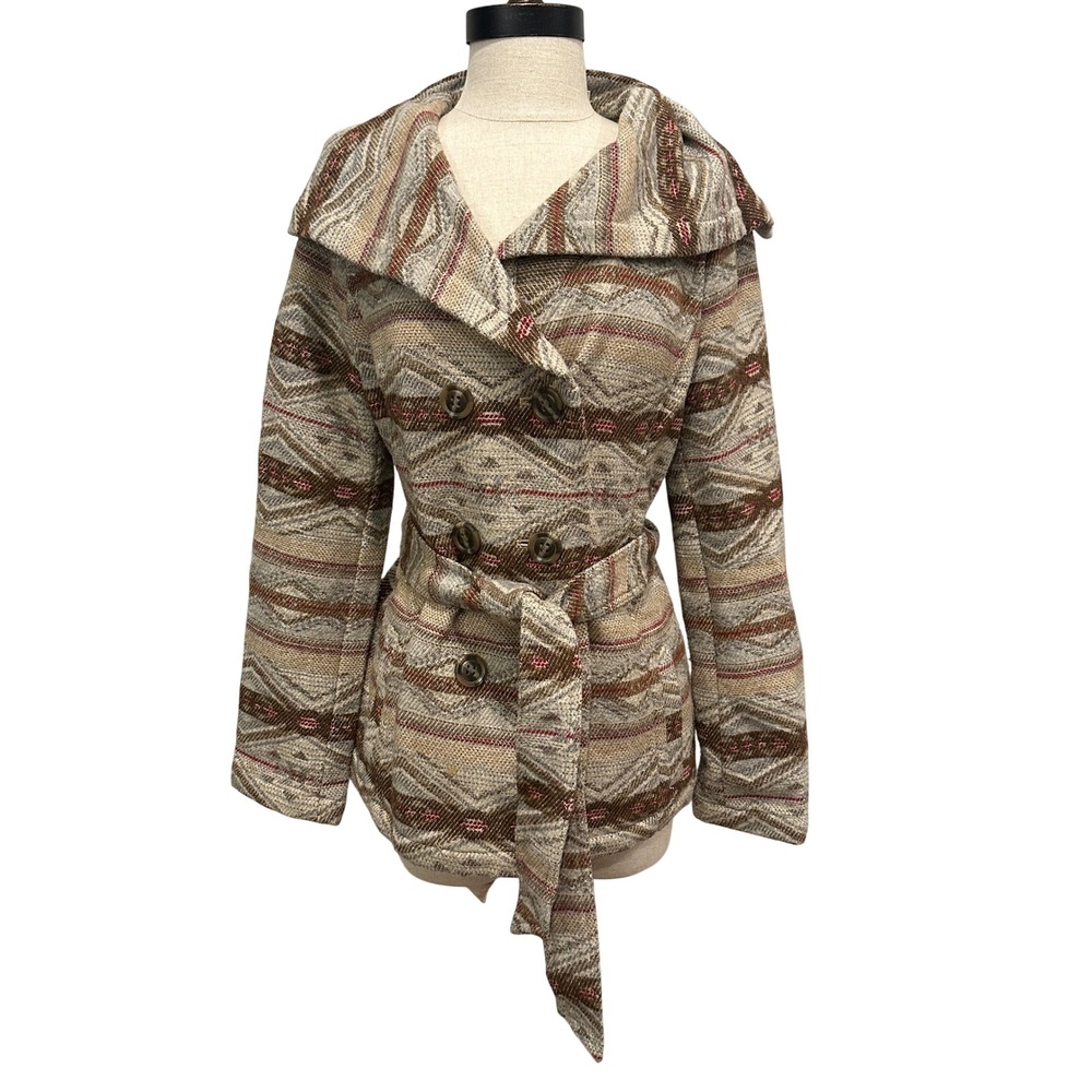 Daughters of the Liberation Anthropologie S Western Belted Jacket Wool Blend